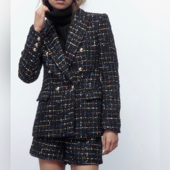 Zara Jackets & Blazers - ZARA textured double breasted blazer size XS